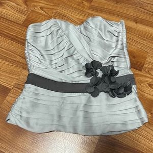 Corset Bustier top with floral appliqués - Silver/grey H&M